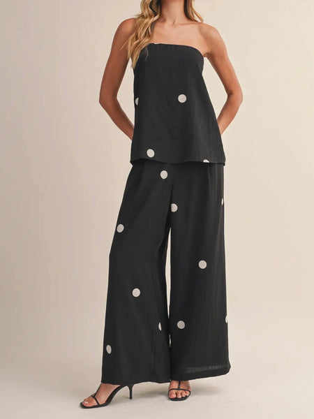 Split The Bill Set in Black Polka Dot