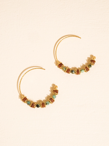 Truett Boho Stone Beaded Earrings