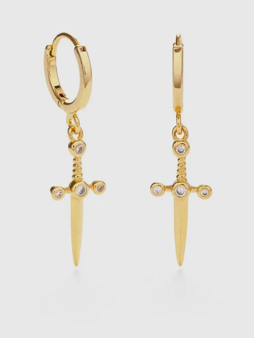 Dagger Huggie Hoops