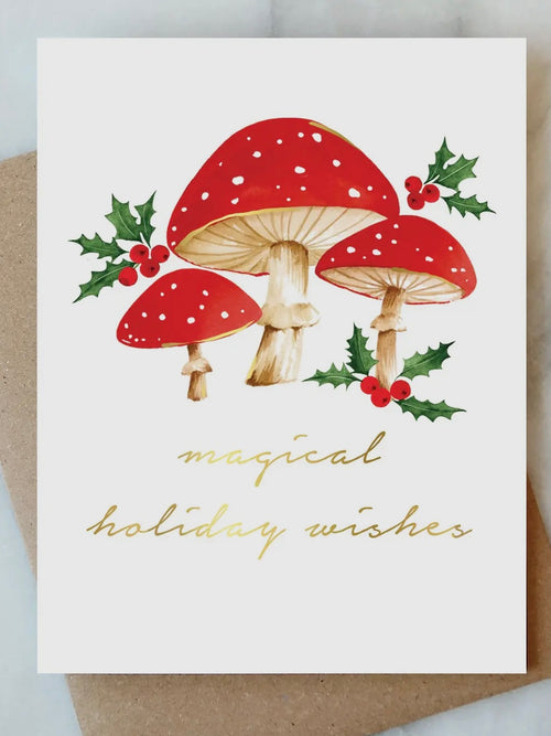 Magical Holiday Mushrooms Card