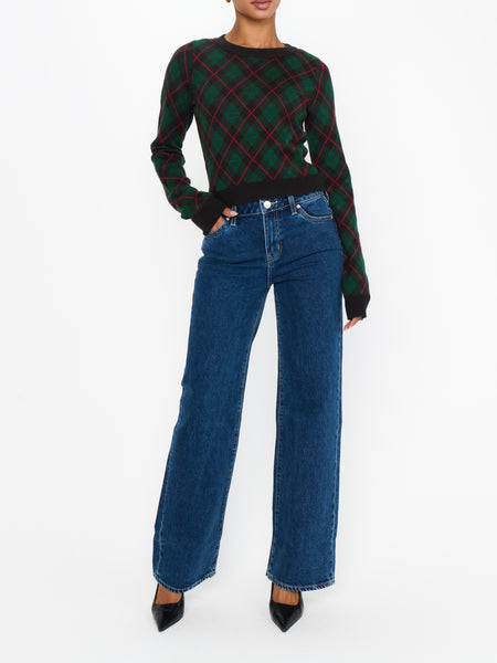 Tuck In Sweater in Mistletoe Plaid Knit