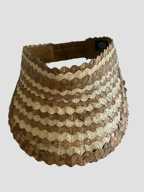 Stripe Playa Visor in Cocoa & Natural