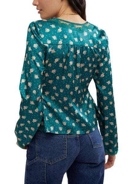 FP Field of Roses Blouse in Green Combo