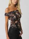 Off Kilter Mesh Top in Black