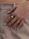 Katy Acrylic Ring in Brown
