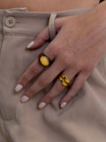 Katy Acrylic Ring in Brown