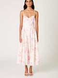 Destene Dress in Rose & White