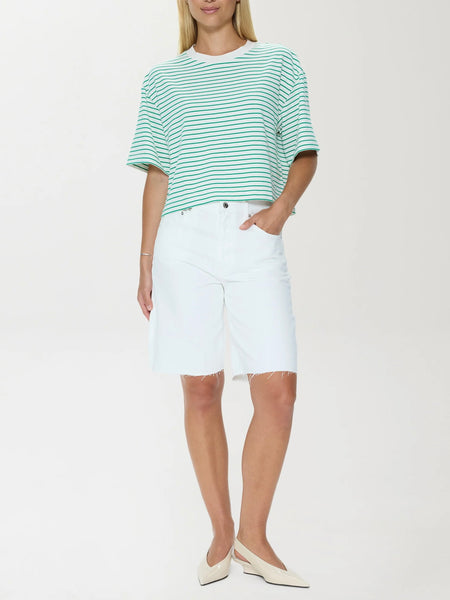 Mae Tee in Vert Stripe