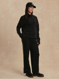 Rona High Neck Midlayer in Black & Snow White