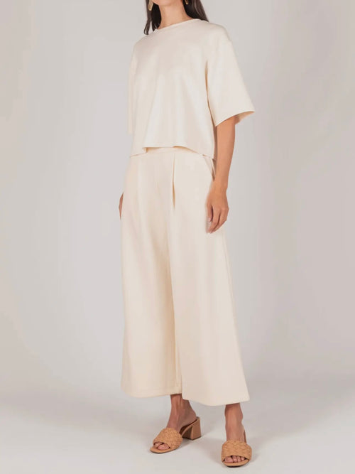 Butter Culotte Pants in Eggshell