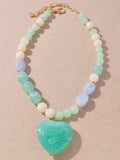 Full Of Love Resin Necklace in Blue