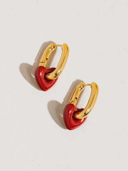 Lilou Red Heart Earrings