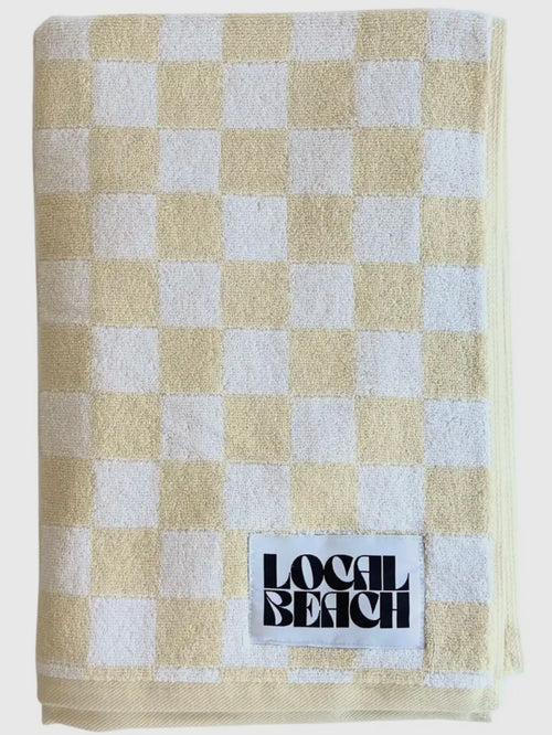 Checker Towel in Cream & White