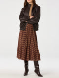 Fiori Skirt in Brown Plaid
