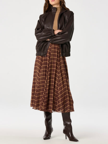 Fiori Skirt in Brown Plaid