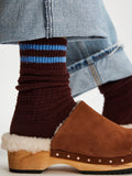 FP Jackson Cozy Stripe Socks in Retro Chestnut