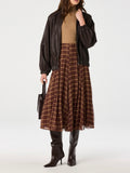 Fiori Skirt in Brown Plaid