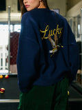 Lucky Duck Cardigan in Navy