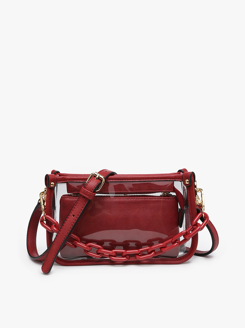 In The Clear Stadium Bag in Crimson