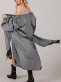 Float Away Metallic Kimono in Midnight