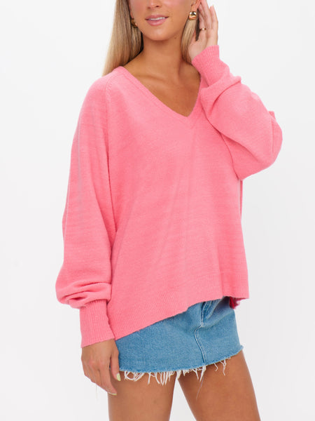 Anything Goes Sweater in Coral Knit