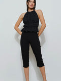 Feeling Flirty Backless Top in Black