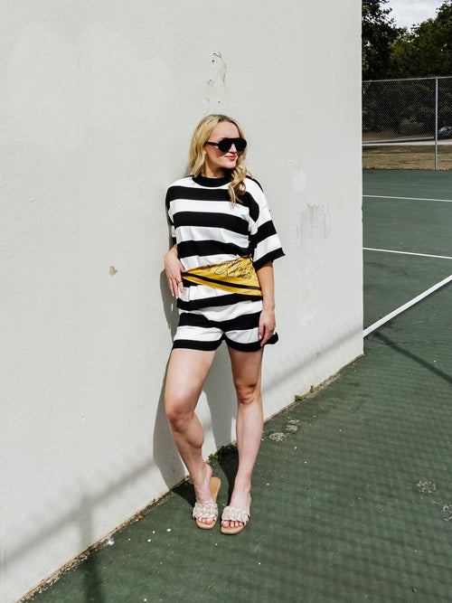 She's Got Game Sweater Set in Black & White