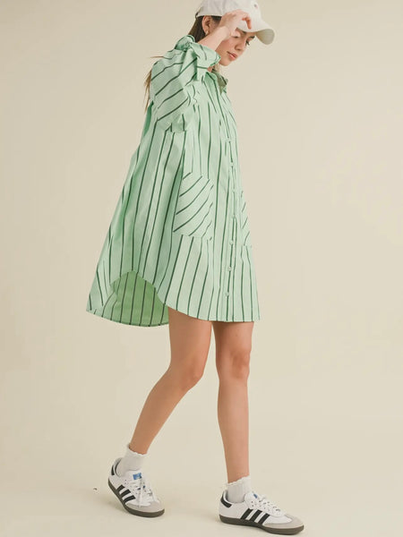 Just Right Shirt Dress in Green