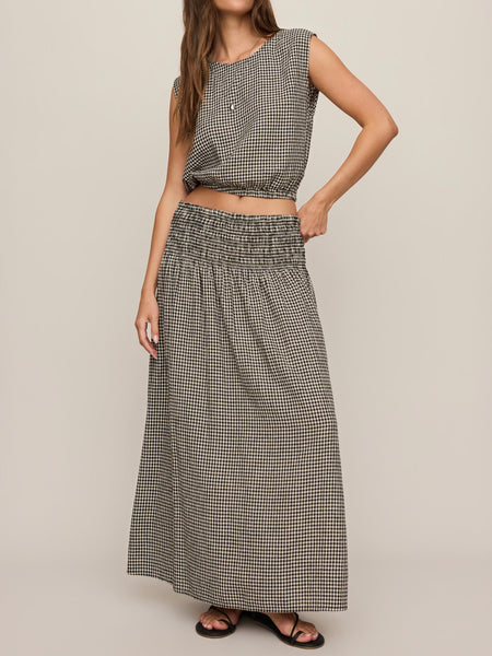 Brooke Gingham Skirt in Black