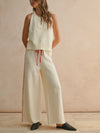Take Me Out Stitch Tank in Ivory & Red