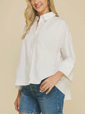 She's A Staple Button Down in White