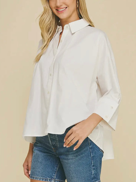 She's A Staple Button Down in White