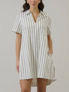 Kamara Stripe Mini Dress in Marshmallow