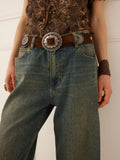 Clandestine Suede Belt in Chocolate
