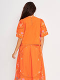 Pewter Top in Orange Embroidery