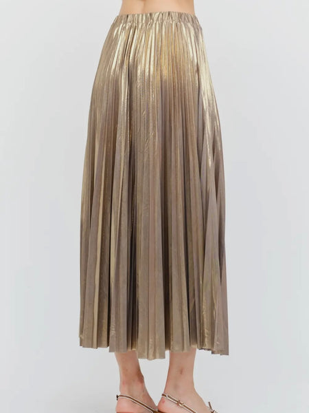 Give Me Your Best Shot Skirt in Gunmetal Gold