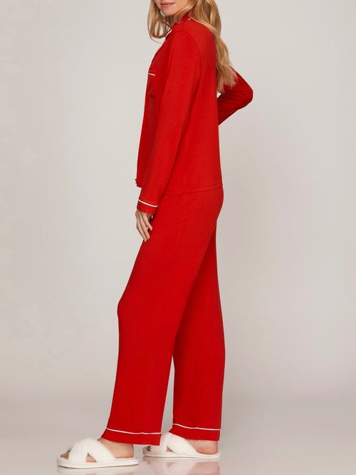 Cozy As Can Be PJ Set in Red