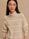 Hamish Stitch Knit Sweater in Silver Birch