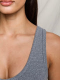 Blondie V Neck Tank in Dark Heather Grey