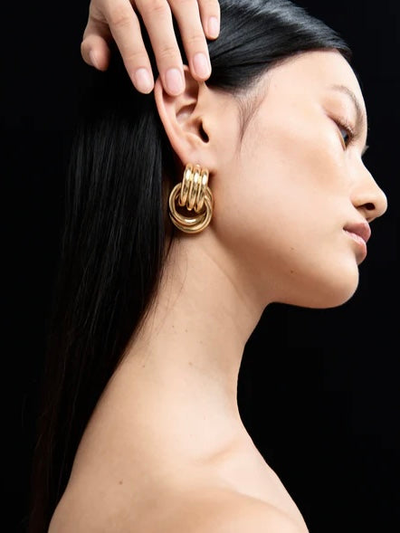 Double Knot Earrings in Gold