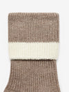 Kerry Plush Roll Top Sock in Sand Marl/Egret