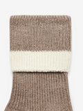 Kerry Plush Roll Top Sock in Sand Marl/Egret