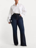 Soft Tech Good Waist Palazzo Ankle Jeans in Indigo1308