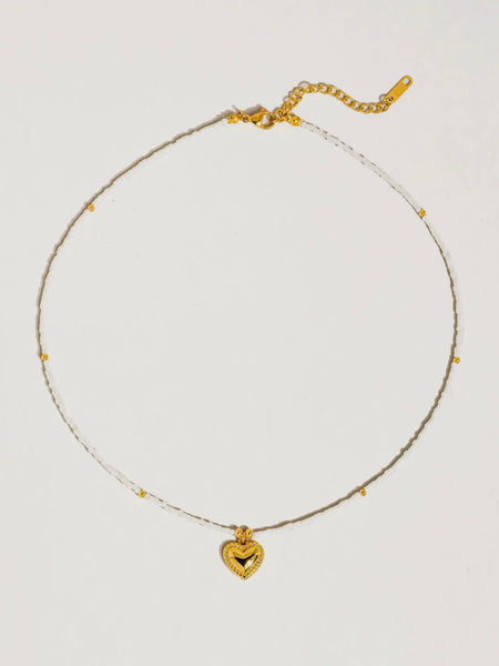 Ulani Beaded Heart Necklace