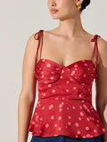 Selina Top in Red Polka Dot