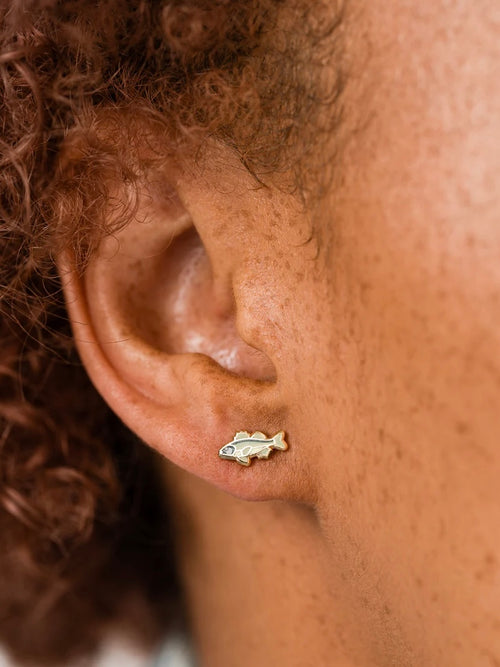 Bass Enamel Stud Earrings
