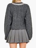 You Are The Statement Sweater in Charcoal