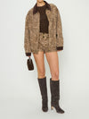 Carter Bomber Jacket in Mod Leopard Denim
