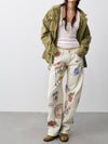 Fable Low Rise Printed Jean in Tofu Combo