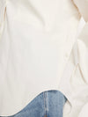 Stretch Poplin Button Shift Shirt in Cloud White